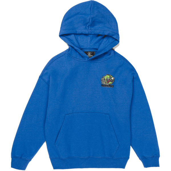 volcom sweatshirt kids hood skate fast (patriot blue)