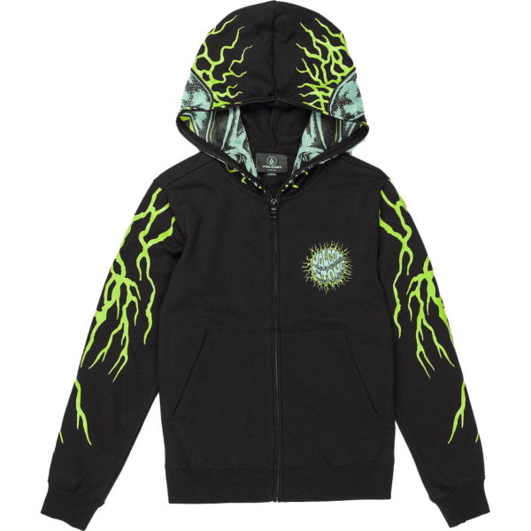 volcom sweatshirt kids hooded zip alien (black)