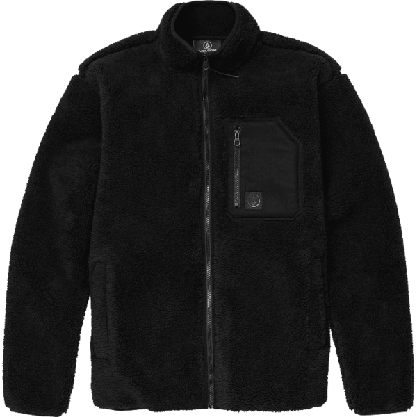 volcom sweatshirt polar mock neck zip muzzer fuzzar (black)
