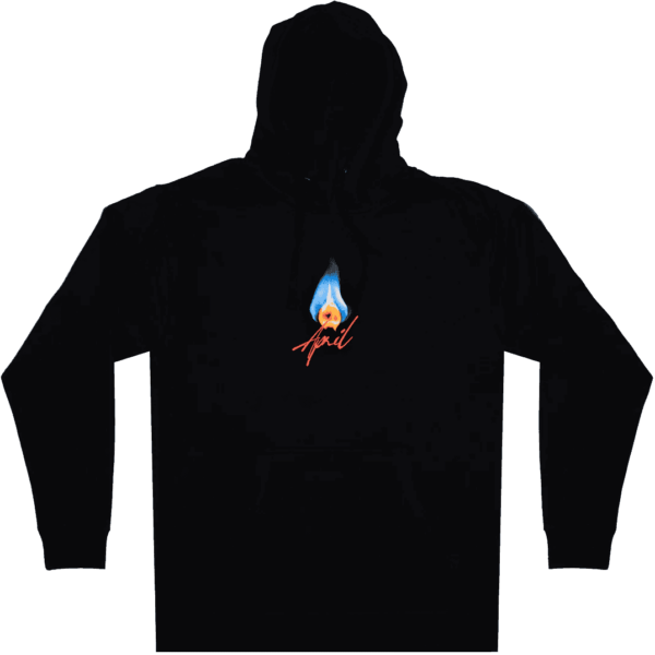 april sweatshirt hood flame (black)