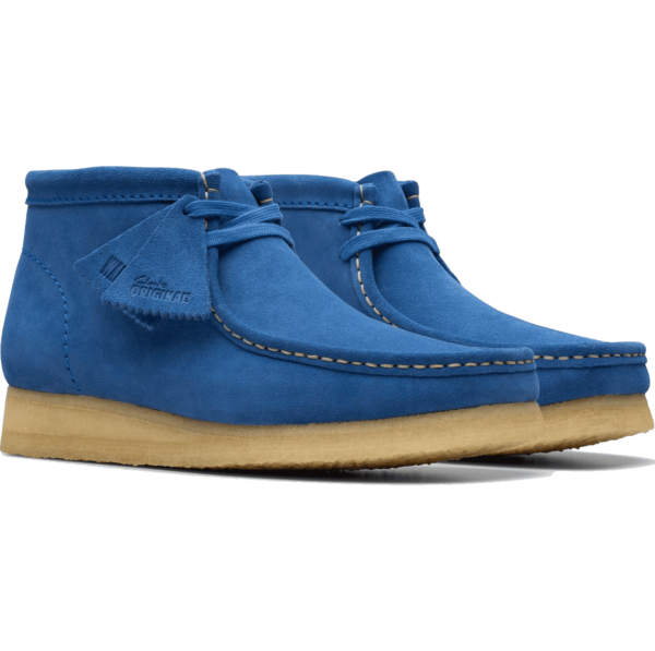 clarks shoes wallabee boot (blue/suede)