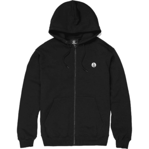 volcom sweatshirt hooded zip single stone (black)