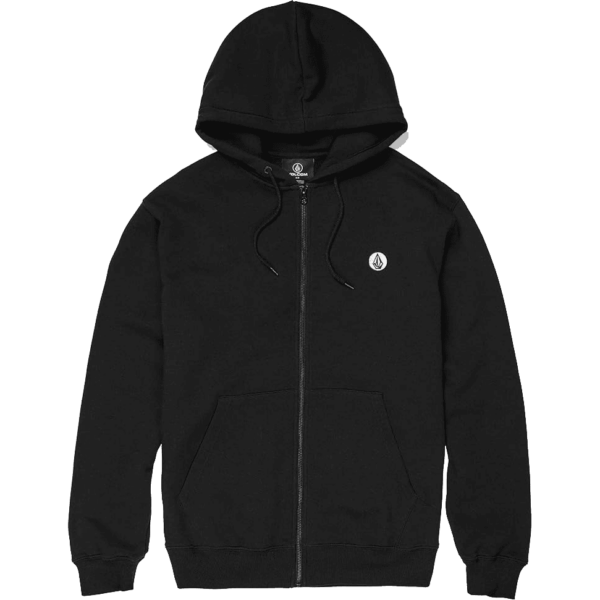 volcom sweatshirt hooded zip single stone (black)