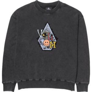 volcom sweatshirt kids crew psychosis (washed black)