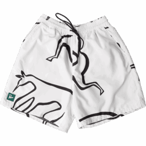 parra short boardshort swim yoga walks (white)