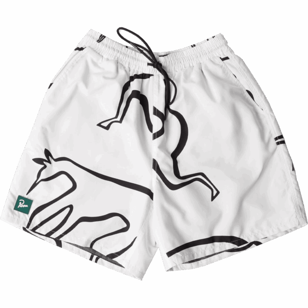 parra short boardshort swim yoga walks (white)