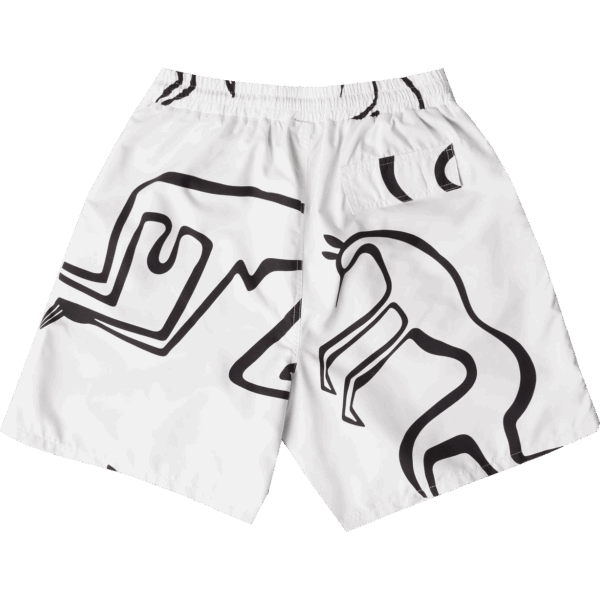 parra short boardshort swim yoga walks (white)