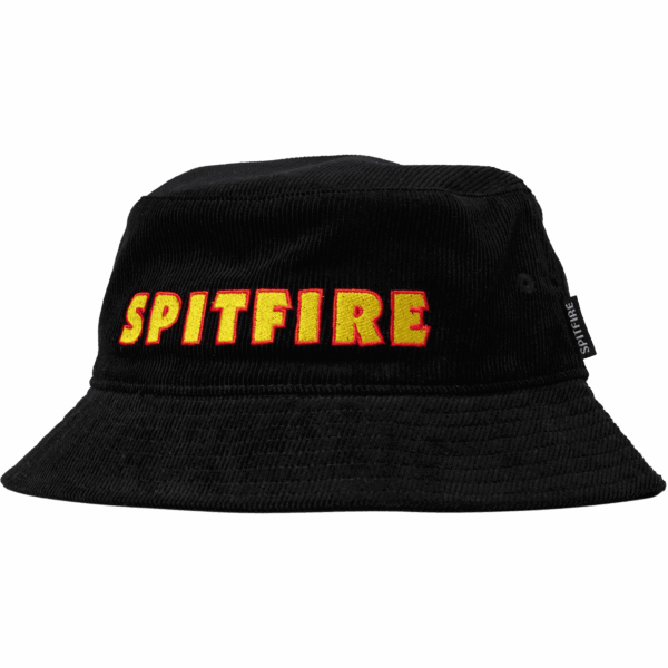 spitfire hat bucket bob flames script (black)