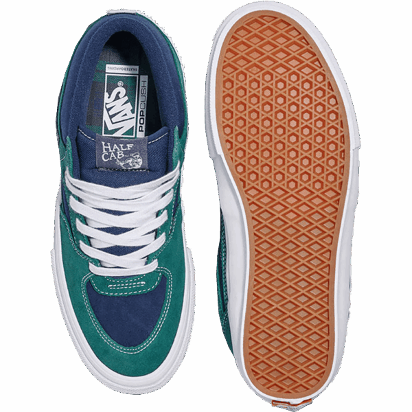 vans shoes skate half cab (tartan blue/green)