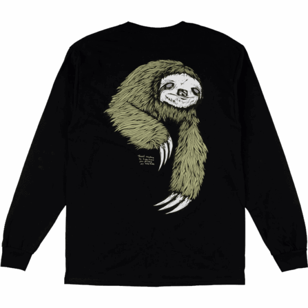 welcome tee shirt long sleeves sloth (black)