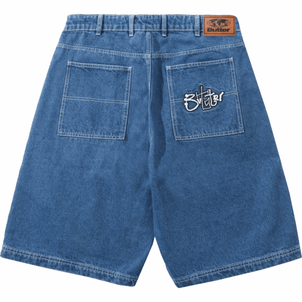 butter goods short denim jeans scribble (mid blue)