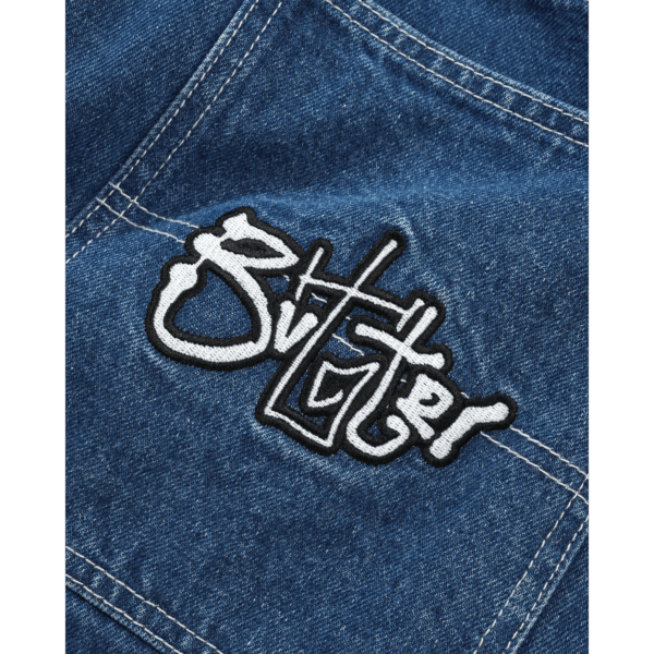 butter goods short denim jeans scribble (mid blue)