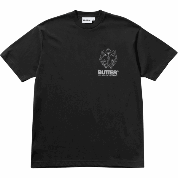 butter goods tee shirt fossil (black)