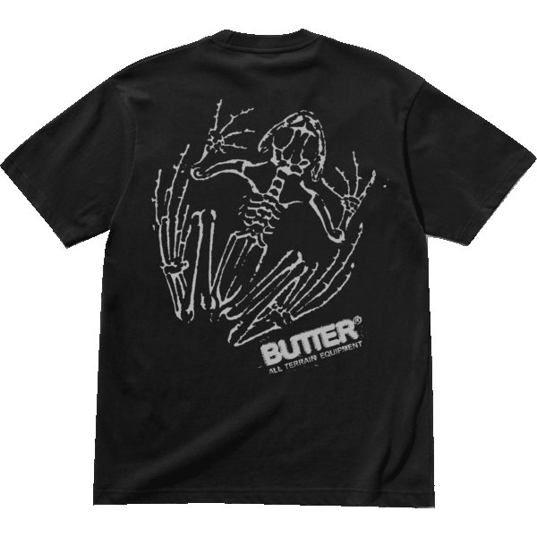 butter goods tee shirt fossil (black)