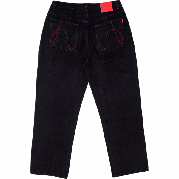 hoddle pants jeans sonas (black/red contrast stitch)