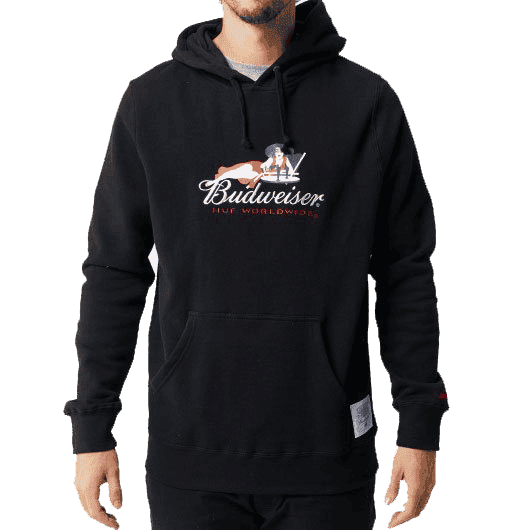 huf sweatshirt budweiser hood heritage (black)