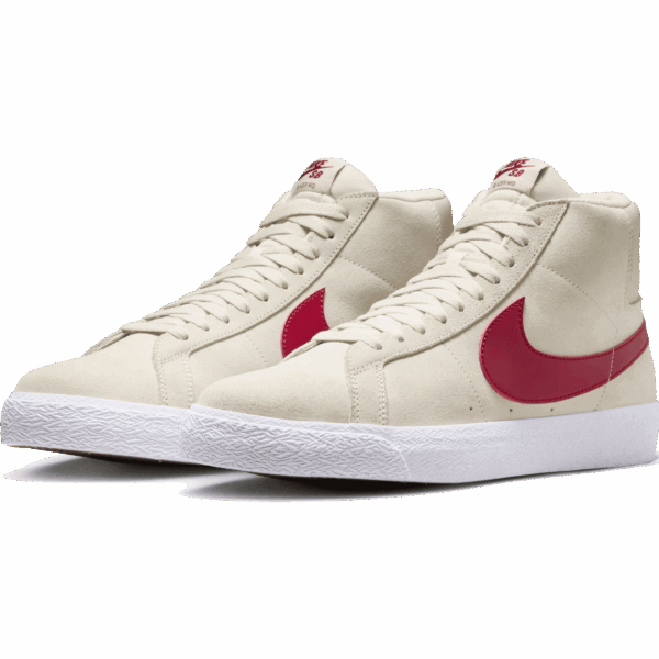 nike sb shoes zoom blazer mid (pale ivory/noble red)