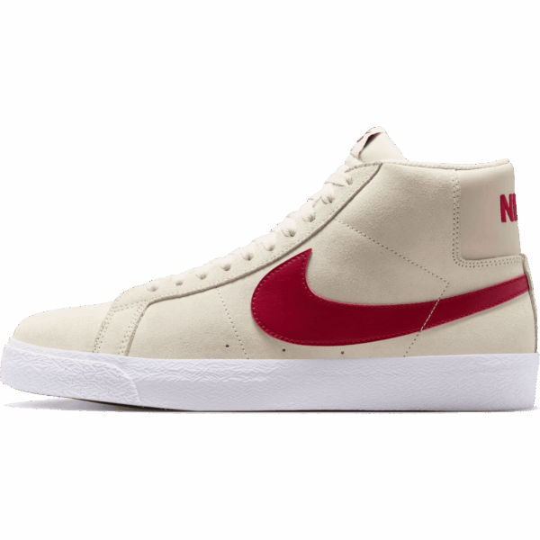 nike sb shoes zoom blazer mid (pale ivory/noble red)