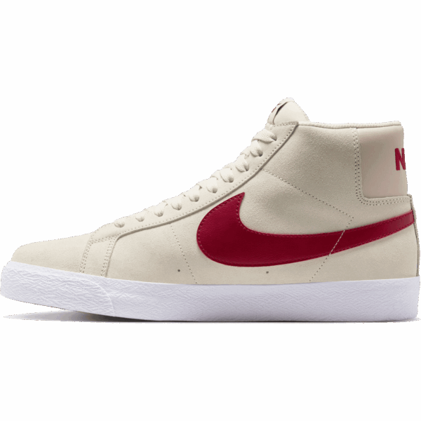 nike sb shoes zoom blazer mid (pale ivory/noble red)
