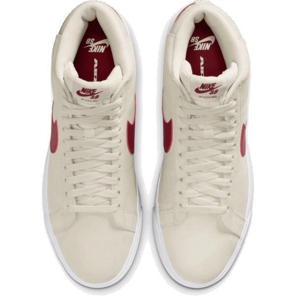 nike sb shoes zoom blazer mid (pale ivory/noble red)