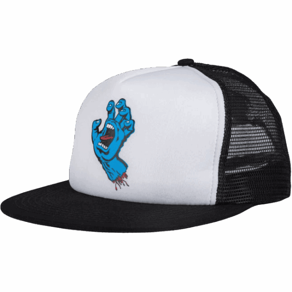 santa cruz cap trucker mesh classic hand (white/black)