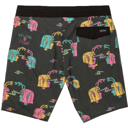 volcom short boardshort trunk alienated stoney 19 (black)