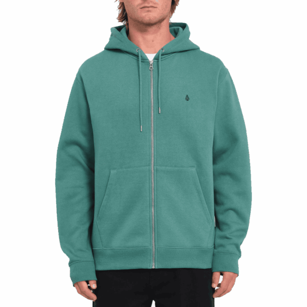 volcom sweatshirt hooded zip single stone (sea green)