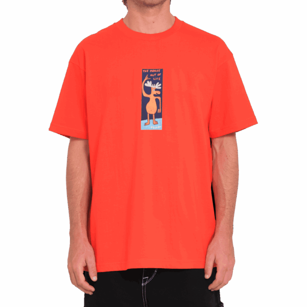 volcom tee shirt olivmoose (bright red)
