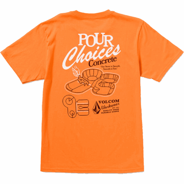 volcom tee shirt pour choices (neon orange)