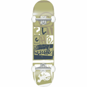cliché skateboard complete letter press (gold) 7.75