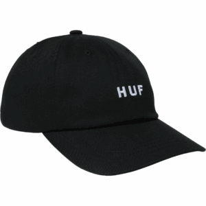 huf cap 6 panel curved visor set og logo (black)