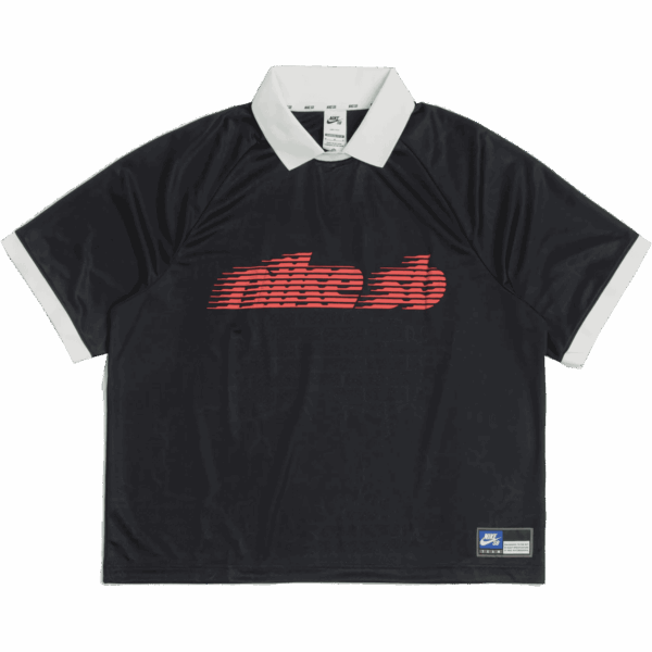 nike sb polo dri-fit knit jersey jacquard (black/sail)