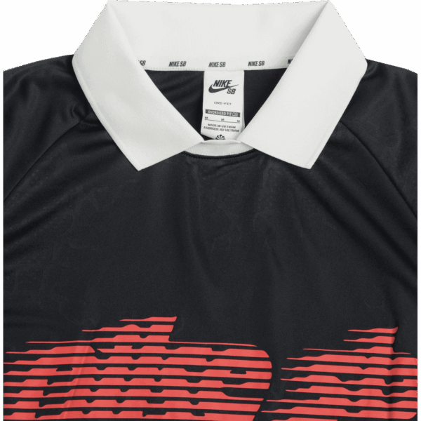 nike sb polo dri-fit knit jersey jacquard (black/sail)