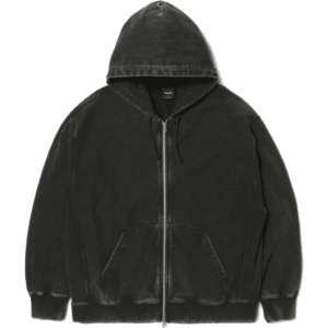 huf sweatshirt hooded zip pacific wash (black)