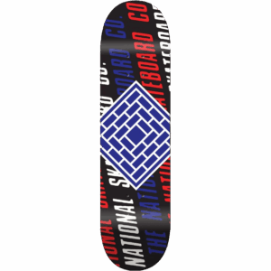 the national skate co board logo slant (black) 8.38