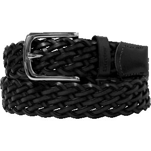 butter goods belt leather braided (black)