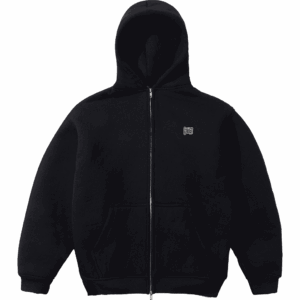 butter goods sweatshirt hooded zip lined pile (black)