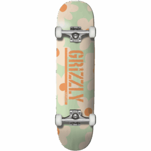grizzly skateboard complete power flower (mint) 8