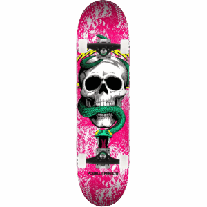 powell peralta skateboard complete skull & snake (pink) 7.75