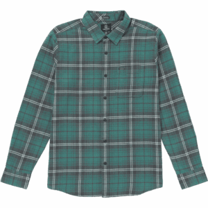 volcom shirt kids flannel caden plaid (sea green)