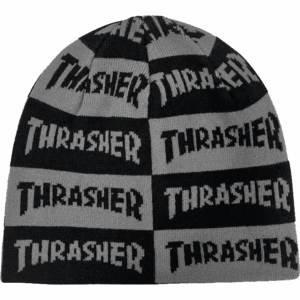 thrasher beanie skully checkered skate mag (black/grey)