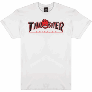 thrasher tee shirt spitfire big head outline (white)