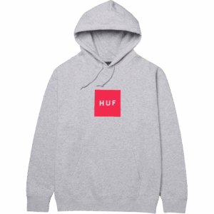 huf sweatshirt hood essentials box logo (athletic heather)