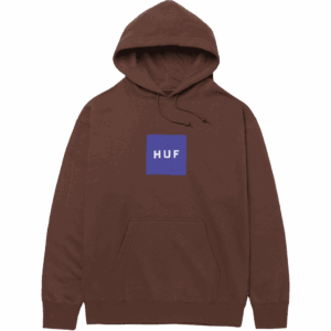 huf sweatshirt hood essentials box logo (brown)