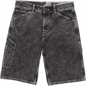 volcom short labored denim utility (light acid black)
