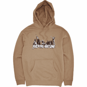 fucking awesome sweatshirt hood hug the earth (army green)