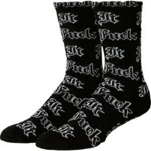 huf socks fuck it old english (black)