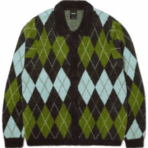 huf sweater cardigan mohair cooper (dark brown)