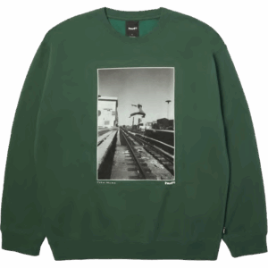 huf sweatshirt crew taking the leap (forest green)