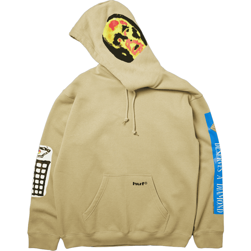 huf sweatshirt hood gimme the loot (sand) huf sweatshirt hood gimme the loot (sand)